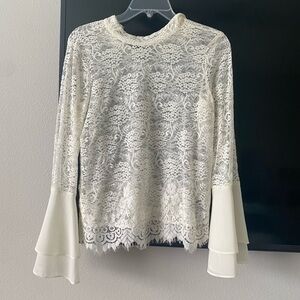 Elegant Cream Lace Women's Top